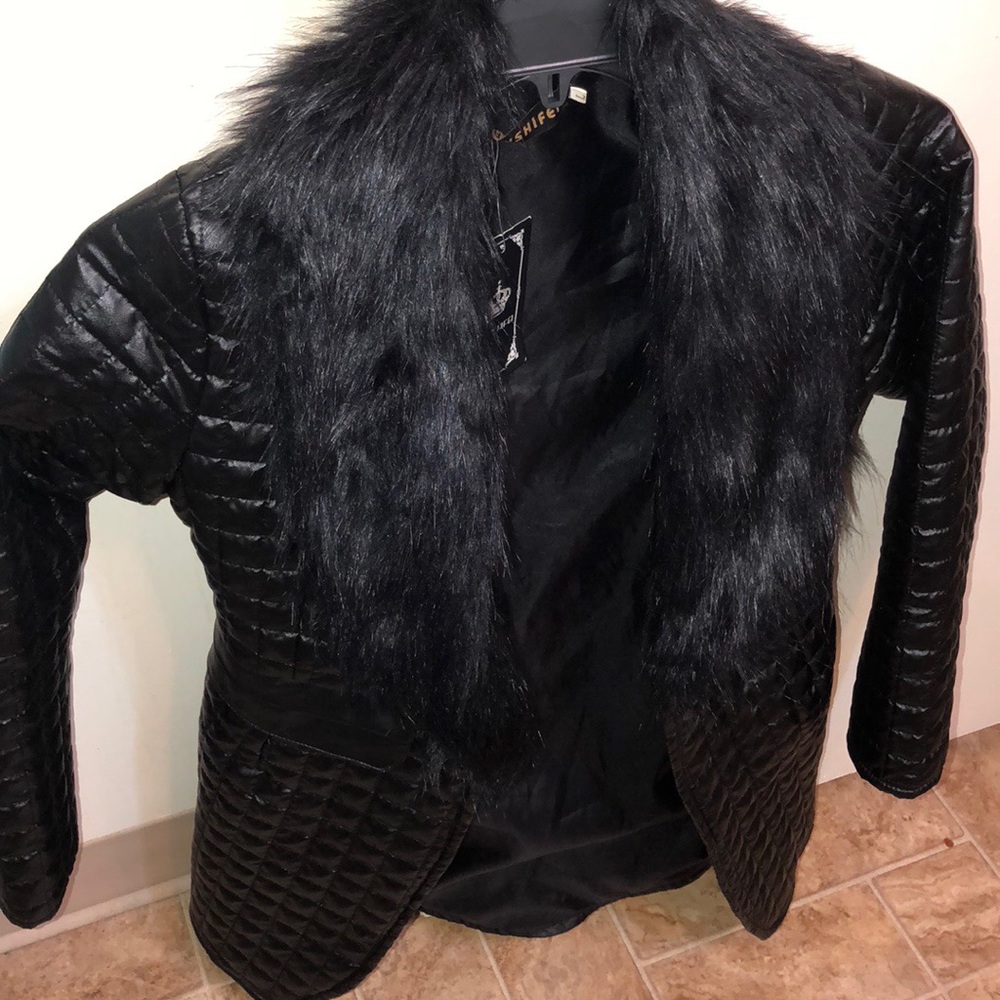 Black fur coat